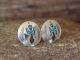 Navajo Sterling Silver Turquoise Coral Chip Inlay Post Earrings! J. Yazzie