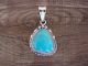 Navajo Jewelry Sterling Silver Turquoise Pendant by Samuel Yellowhair