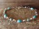Navajo Sterling Silver Turquoise Link Bracelet Signed Edaakie