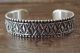 Navajo Hand Stamped Sterling Silver Bracelet by Jonathan Nez