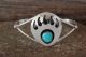 Navajo Indian Sterling Silver Turquoise Bear Paw Bracelet by Parker