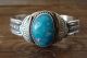 Navajo Indian Sterling Silver Turquoise Cuff Bracelet - C. Hale