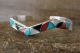 Small Zuni Sterling Silver Turquoise Coral Inlay Bracelet Silbert Kallestewa