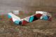Zuni Sterling Silver Turquoise Coral Inlay Bracelet by Silbert Kallestewa