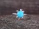 Zuni Indian Sterling Silver Turquoise Turtle Ring by Siow - Size 3.5