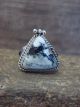 Navajo Sterling Silver & White Buffalo Turquoise Ring by Gordon - Size 6.5