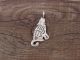 Navajo Indian Sterling Silver Howling Wolf Pendant Charm by Robert Gene