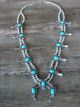 Navajo Nickel Silver & Turquoise Squash Blossom Necklace Signed BC
