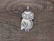 Navajo Indian Sterling Silver Owl Pendant Charm by Robert Gene