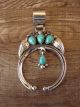Navajo Indian Sterling Silver Turquoise Naja Pendant by Johnson