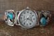 Native American Indian Jewelry Sterling Silver Turquoise Coral Watch