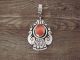 Navajo Indian Sterling Silver Spiny Oyster Pendant Signed T & R Singer