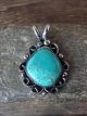 Navajo Indian Nickel Silver & Turquoise Pendant by Jackie Cleveland