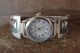 Navajo Indian Sterling Silver Turquoise Coral Inlay Lady's Watch - J. Yazzie