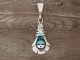 Zuni Indian Sterling Silver Inlay Sunface Pendant Signed R & L Vacit
