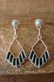 Zuni Sterling Silver Turquoise Needle Point Post Earrings! Kaamasse