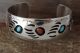 Navajo Indian Sterling Silver Turquoise Coral Bear Paw Cuff Bracelet! Pearlene Spencer