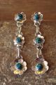 Zuni Indian Jewelry Sterling Silver Opal Floral Post Earrings Jonathan Shack 