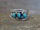 Navajo Indian Sterling Silver Turquoise Row Ring by Whitegoat - Size 6