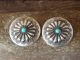 Native American Sterling Silver Turquoise Concho Earrings by Begay