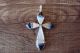 Zuni Sterling Silver Onyx Opal MOP Inlay Cross Pendant - Jonathan Shack 
