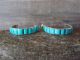 Zuni Indian Jewelry Sterling Silver Turquoise Inlay Hoop Earrings by Boone
