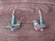  Hand Carved Bronze Turquoise Aggregate Hummingbird Fetish Earrings by Matt Mitchell