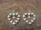 Zuni Indian Sterling Silver Opal Heart Dangle Earrings Signed by L. Laate