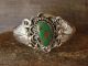 Navajo Indian Sterling Silver Leaf & Turquoise Bracelet - M. Thomas Jr.