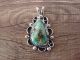 Navajo Nickel Silver Turquoise Pendant - Jackie Cleveland