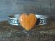 Navajo Indian Sterling Silver Spiny Oyster Heart Bracelet Cuff - Yellowhair