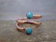 Navajo Indian Copper & Turquoise Adjustable Ring Signed Skeets - Size 5