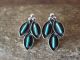 Zuni Sterling Silver Turquoise Needle Point Leaf Earrings!