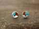 Zuni Indian Jewelry Turquoise Inlay Sunface Earrings by Lorraine Lonjose