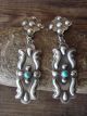 Native American Sterling Silver Turquoise Concho Earrings by Yazzie