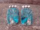 Navajo Indian Sterling Silver Turquoise Post Earrings Signed Selena Warner