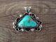 Navajo Nickel Silver Turquoise Pendant - Jackie Cleveland