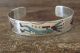 Native Indian Sterling Silver Turquoise Chip Inlay Bracelet by Begay
