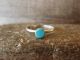 Zuni Indian Sterling Silver Round Turquoise Ring by Rosetta - Size 3