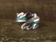 Navajo Adjustable Sterling Silver Turquoise & Coral Chip Inlay Ring - Yazzie