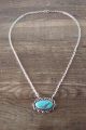 Navajo Jewelry Turquoise Sterling Silver Necklace by S. McCarthy