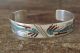 Native Indian Sterling Silver Turquoise Chip Inlay Bracelet by Begay