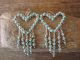 Zuni Sterling Silver Turquoise Heart Chandelier Dangle Earrings - Johnson