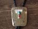  Navajo Sterling Silver Turquoise & Coral Bolo Tie by Begay