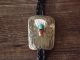  Navajo Sterling Silver Turquoise & Coral Bolo Tie by Begay
