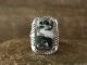 Navajo Indian Sterling Silver White Buffalo Turquoise Ring by Lopez - Size 5