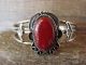 Native American Jewelry Nickel Silver Red Howlite Bracelet by Bobby Cleveland