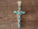Navajo Sterling Silver Turquoise Cross Pendant by Sheena Jack