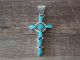 Navajo Sterling Silver Turquoise Cross Pendant by Sheena Jack