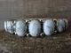 Navajo Indian Sterling Silver White Howlite Row Bracelet by Philip Yazzie